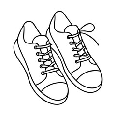 walking shoes with laces icon, walking shoes with laces line art - simple line art of walking shoes with laces, perfect for walking shoes with laces logos and icons