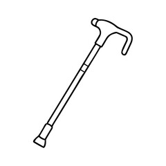 walking stick icon, walking stick line art - simple line art of walking stick, perfect for walking stick logos and icons