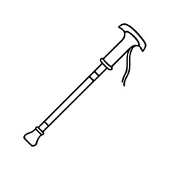 walking stick hiking icon, walking stick hiking line art - simple line art of walking stick hiking, perfect for walking stick hiking logos and icons