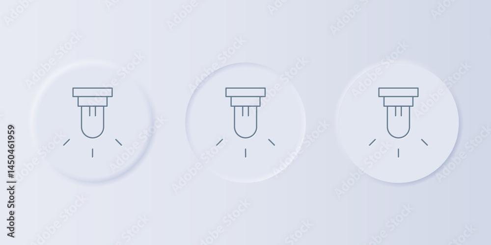 Poster grey motion sensor icon isolated on grey background. set icons in square buttons. vector