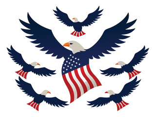 american eagle with flag