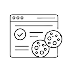 web cookies consent icon, web cookies consent line art - simple line art of web cookies consent, perfect for web cookies consent logos and icons