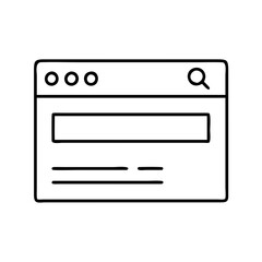web search bar icon, web search bar line art - simple line art of web search bar, perfect for web search bar logos and icons