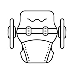 weightlifting belt icon, weightlifting belt line art - simple line art of weightlifting belt, perfect for weightlifting belt logos and icons