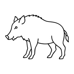 wild boar silhouette icon, wild boar silhouette line art - simple line art of wild boar silhouette, perfect for wild boar silhouette logos and icons