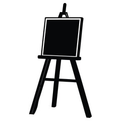 easel with blank canvas