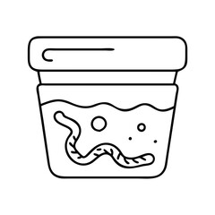 worm bait container icon, worm bait container line art - simple line art of worm bait container, perfect for worm bait container logos and icons