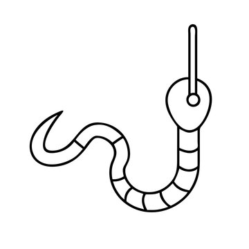 recommend clip art: worm on a hook icon, worm on a hook line art - simple line art of worm on a hook, perfect for worm on a hook logos and icons
