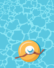Naklejka premium Summer postcard, swimming pool poster