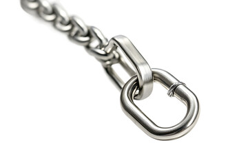 Obraz premium Close-up of a metal chain link, highlighting strength and connection.