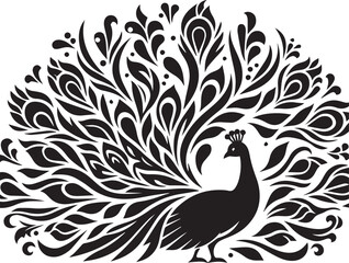 A Peafowl Vector Art Illustration EPS File

