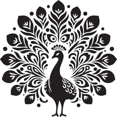 A Peafowl Vector Art Illustration EPS File
