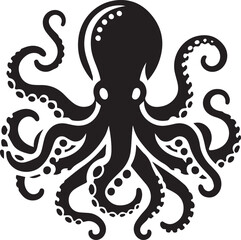 Beautiful Black Octopus Vector Silhouette Art This Is An Editable And Printable Vector Eps File
