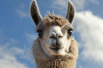 Fototapeta premium stunning of llamas and alpacas in breathtaking high-altitude landscapes of andes.