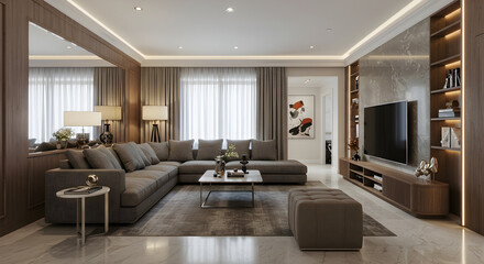 Serene Interior Depicting Elegance And Comfort In Neutral Tones Decor