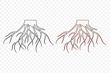Fototapeta premium Illustration vector graphic of abstract life root on white background vector logo design template. EPS 10.