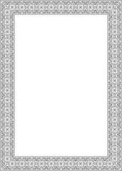 Vector black contour square classic renaissance ornament. Rectangle, european border, revival style frame
