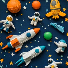 Colorful Space Toys (Close-up)
