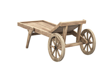 3D Model of an Antique Wooden Sun Lounger Cart