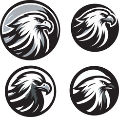 set of heraldic eagle