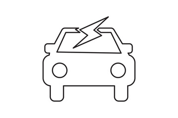 Electric vehicle icon. Electric car. EV charging point. Vector icon isolated on white background.