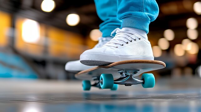 Skateboarder Riding Skateboard