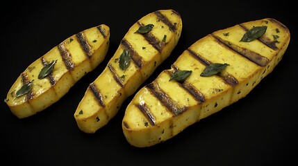 Grilled cheese slices with herbs