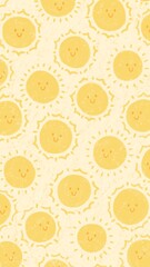 Cute sun pattern. Summer concept background. Wallpaper