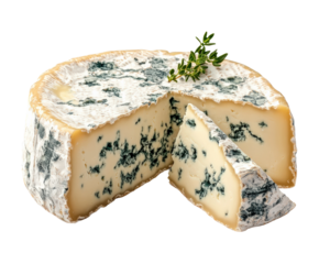 Artisan blue cheese tasting gourmet market food rustic isolated on transparent background