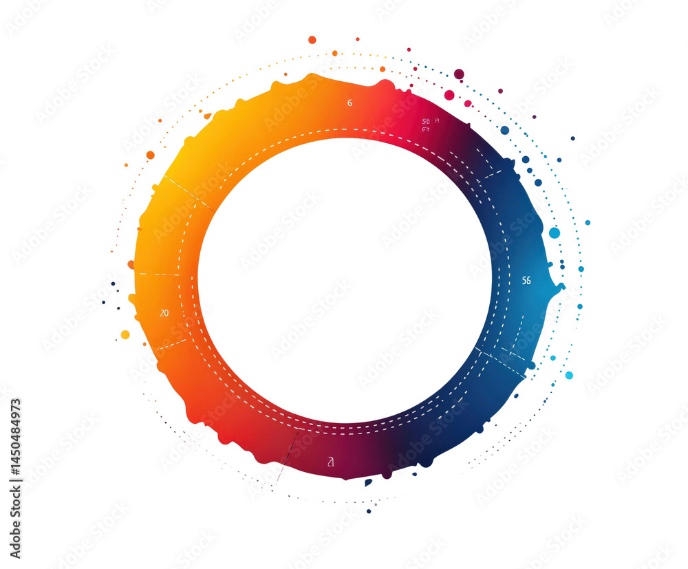 Wall mural dynamic colorful circular design digital abstract vibrant concept isolated on transparent background