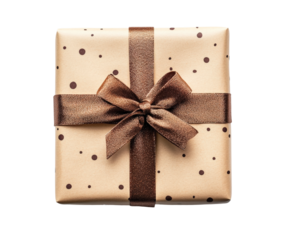 Gift wrapping process home product top view surprise element isolated on transparent background