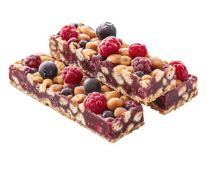Delicious berry nut bars recipe kitchen food bright lighting culinary isolated on transparent background