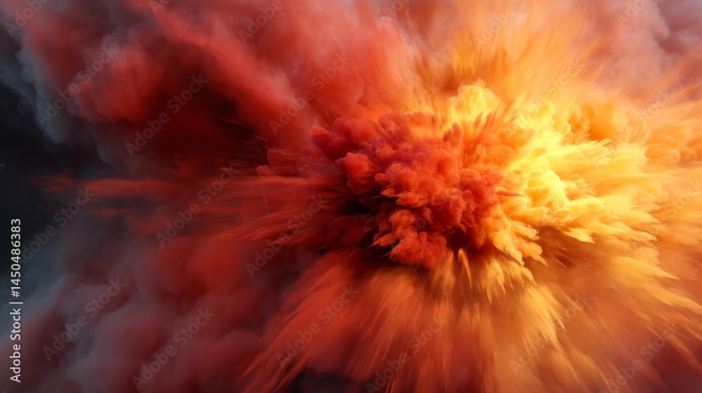 Poster explosive bursts of fiery glow and thick smoke fill the atmosphere, creating a striking contrast aga