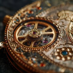 Detailed View of Ornate Watch Gears