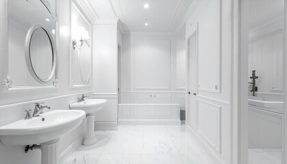 modern bathroom with white tiles
