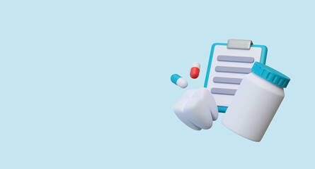 3D Dental care illustration. Dental treatment, Oral health and dental inspection teeth