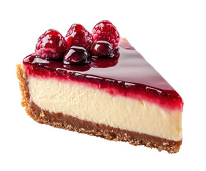 Delicious raspberry cheesecake slice bakery dessert bright indulgence isolated on transparent background