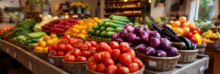 Fresh produce display at a local market