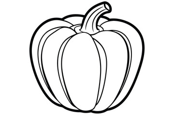 Bell Pepper Vegetable Vector Illustration on White Background

