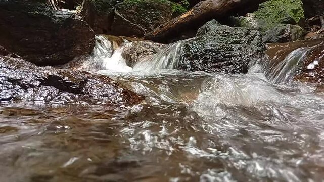water flowing over rocks