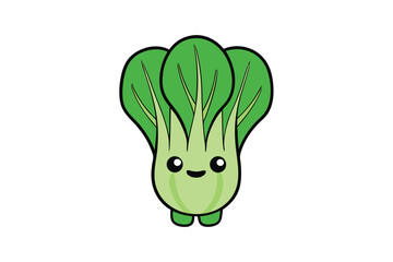 Bok Choy Vegetable Vector Illustration on White Background

