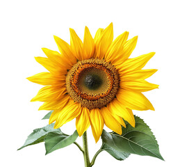 Fototapeta premium Vibrant sunflower blooming in natural light floral beauty isolated on transparent background