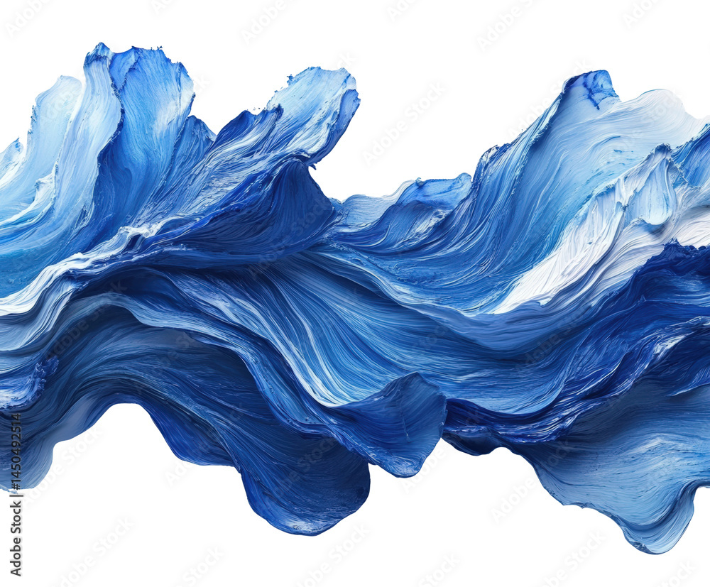 Canvas Prints dynamic abstract blue waves digital contemporary environment isolated on transparent background