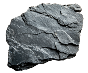 Natural slate stone textures quarry high-resolution top view isolated on transparent background