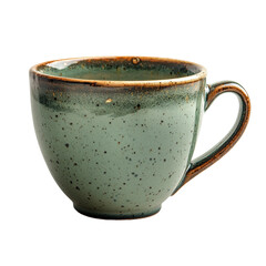 Cozy tea time home kitchen ceramic mug natural light comfort vibes isolated on transparent...