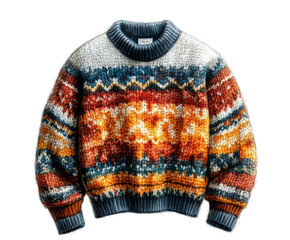 Cozy winter sweater fashion show urban lifestyle casual vibe isolated on transparent background