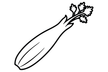 Celery Vegetable Vector Illustration on White Background

