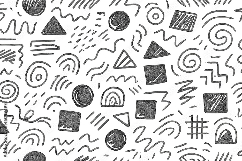 Poster vector illustration featuring abstract geometric shapes and patterns in a minimalistic design suitab