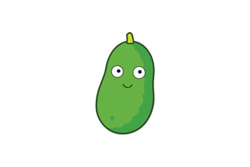 Chayote Vegetable Vector Illustration on White Background

