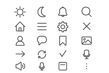 Modern flat vector illustration of various icons representing everyday activities and tools for digital navigation and communication